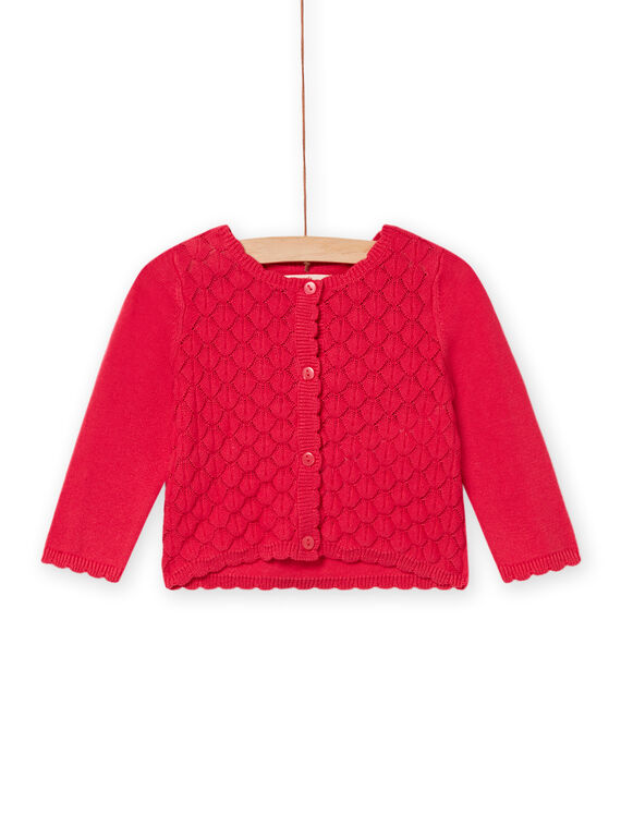 Cardigan rosa peonia neonata NIFLACAR / 22SG09R1CARF510