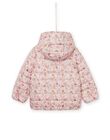 Piumino con cappuccio double face, lato tinta unita e lato stampa fiori PAFOXDOUNE / 22W901F3D3ED321