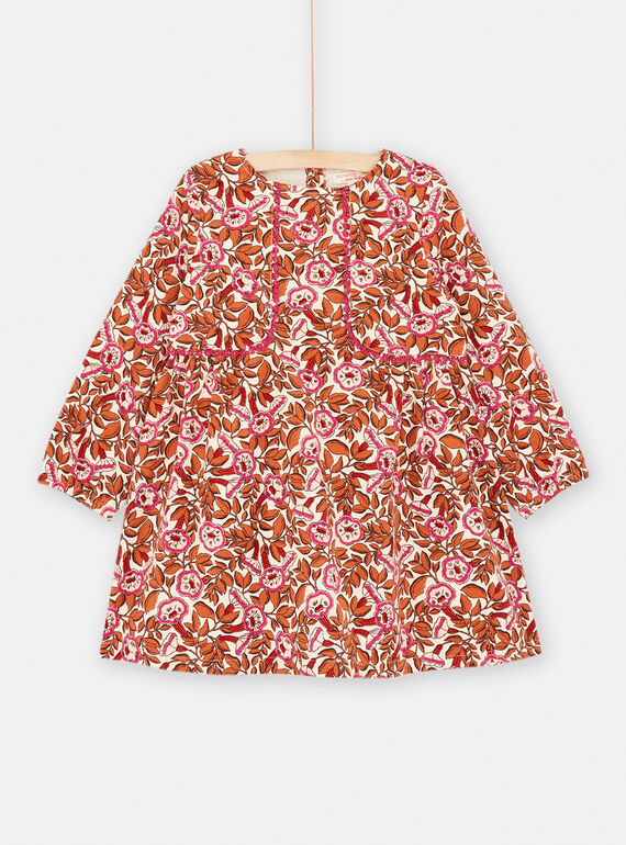 Abito ecrù con stampa a fiori bambina SALOROB1 / 23W901R2ROB003