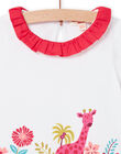 Set t-shirt e bloomer ecrù e rosso neonata NIFLAENS / 22SG09R1ENS001