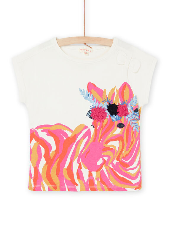 T-shirt bianca con motivo zebra RAJUNTI1 / 23S901U4TMC001
