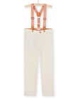 Pantaloni corda in lino con bretelle ROSOPAN2 / 23S90222PAN811