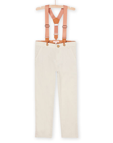 Pantaloni corda in lino con bretelle ROSOPAN2 / 23S90222PAN811