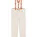 Pantaloni corda in lino con bretelle