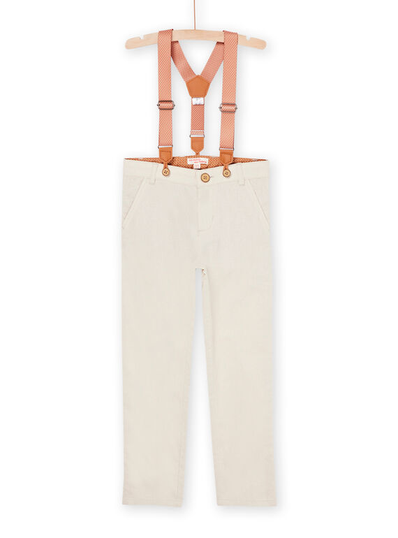 Pantaloni corda in lino con bretelle ROSOPAN2 / 23S90222PAN811