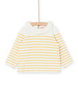 Maglia ecrù e arancione con stampa a righe RIJOBRA4 / 23SG0986BRA001