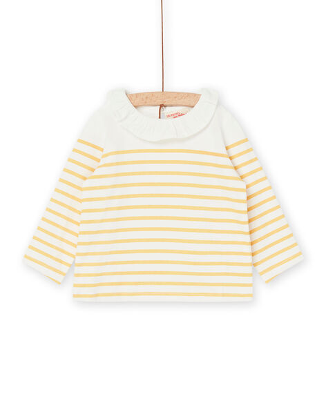 Maglia ecrù e arancione con stampa a righe RIJOBRA4 / 23SG0986BRA001