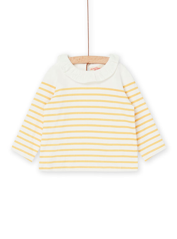Maglia ecrù e arancione con stampa a righe RIJOBRA4 / 23SG0986BRA001