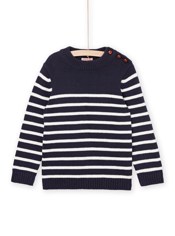 Maglia blu notte a righe bianche POJOPUL1 / 22W902D1PUL705