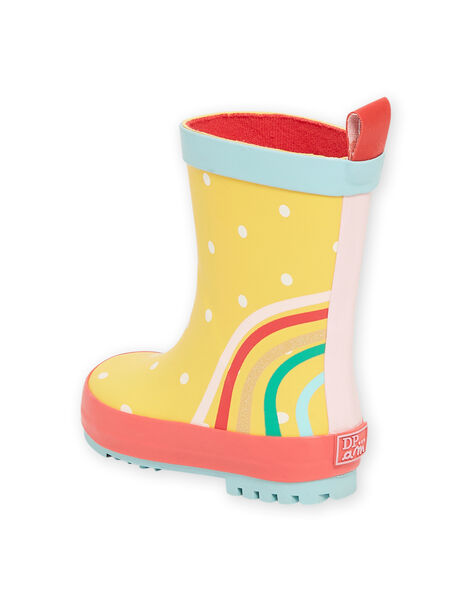 Stivali da pioggia gialli con motivo arcobaleno neonata NIPLUIRAINBO / 22KK3761D0C010