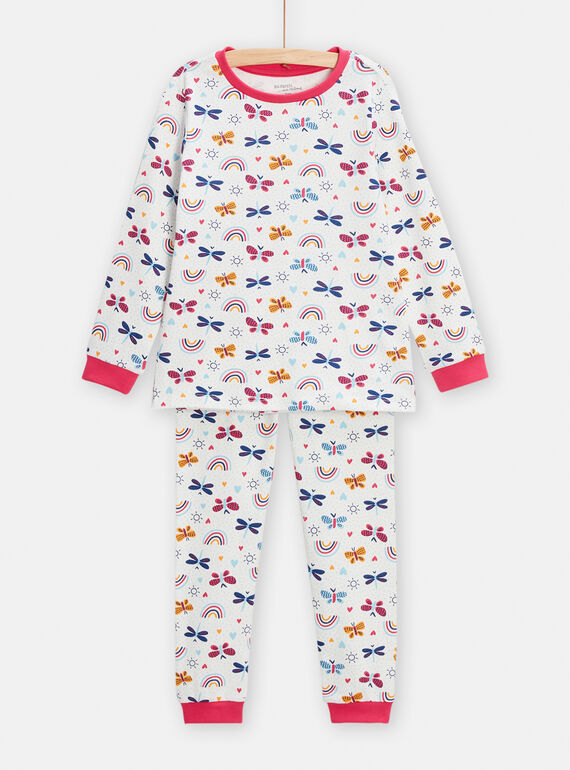 Pigiama ecrù con stampa fantasia bambina TEFAPYJBUT / 24SH114APYJ001