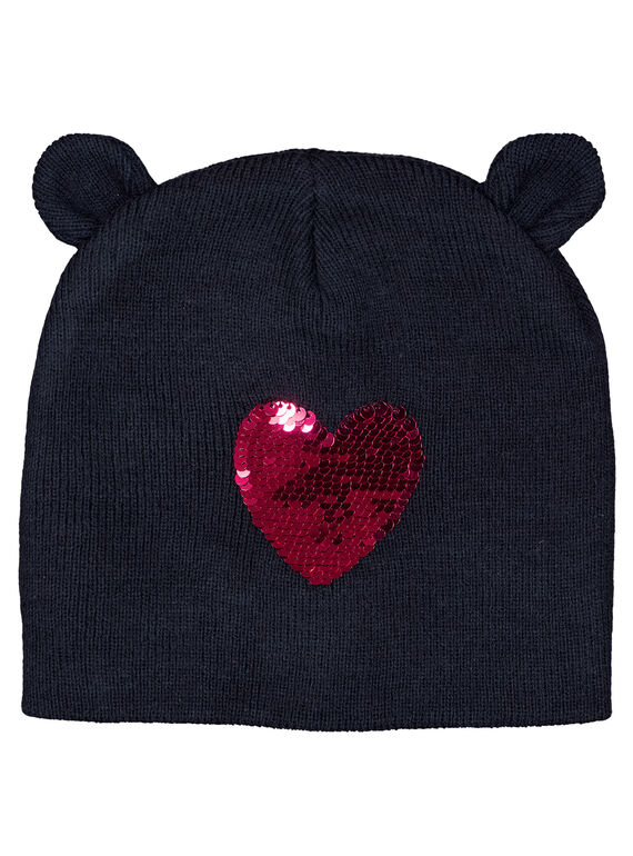 Berretto con cuore in paillettes double face. GYAMUBON / 19WI01F1BON070