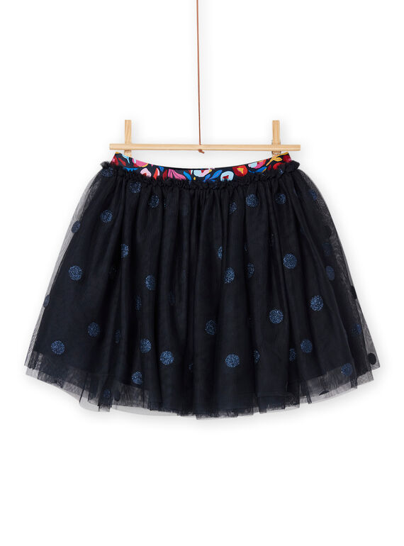 Gonna nera in tulle con stampa glitter RAJUNJUP1 / 23S901U2JUPC243