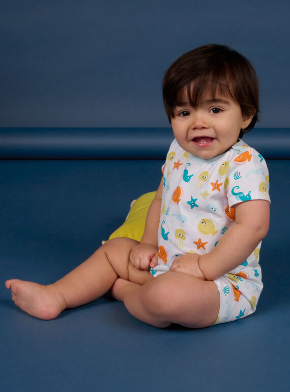 Tuta bianca con stampa marina neonato NEGAGREPOI / 22SH14H3GRE000