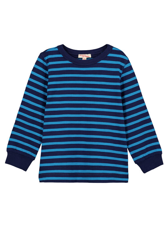 T-shirt Maniche lunghe a righe turchese GOJOTIRIB3 / 19W90242D32C200