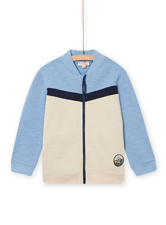 Cardigan blu orizzonte e grigio bambino NOSANGIL / 22S902S1GIL216