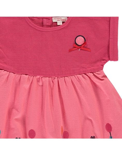 Baby girls' short-sleeved dress CIHOROB4 / 18SG09E4ROB404