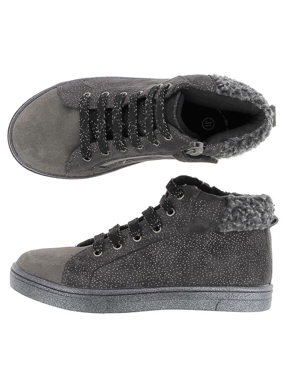 Girls' leather city trainers DFBASMID / 18WK35TCD3F940