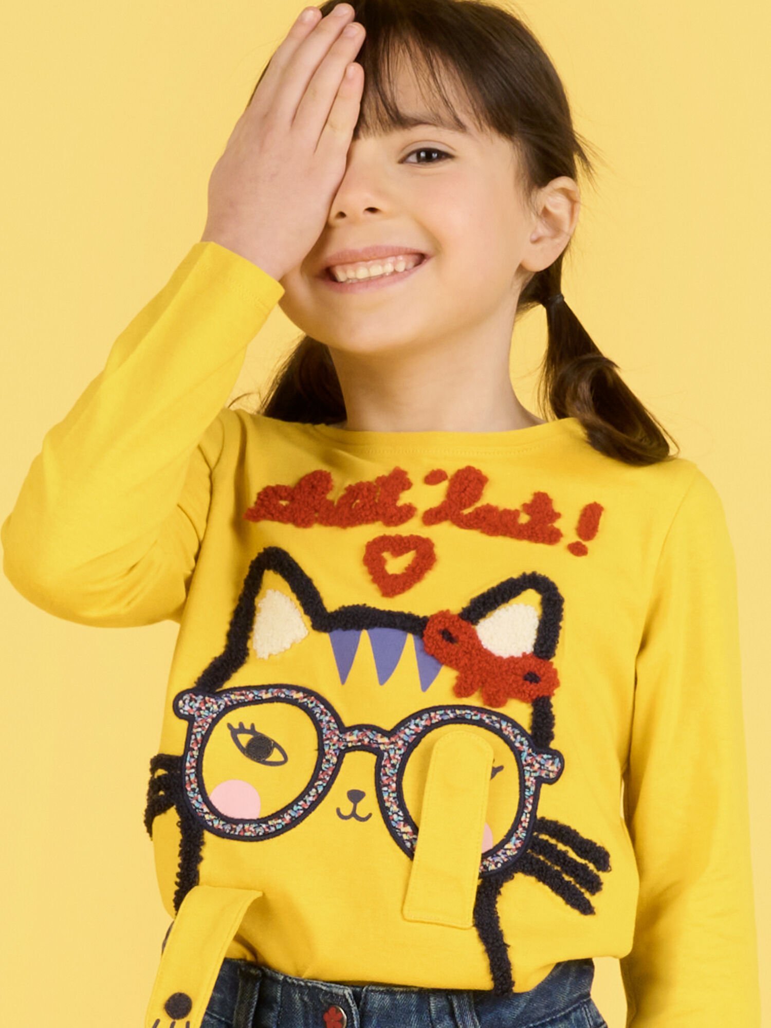 Maglietta maniche lunghe gialla bambina outlet