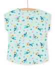 T-shirt blu ghiaccio con stampa pappagallo e a fiori bambina NAJOTI8 / 22S901C3TMC219