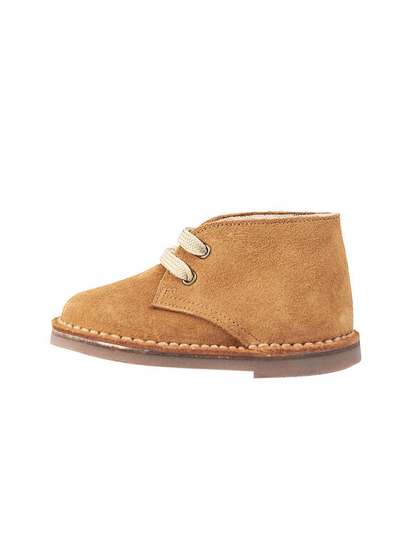 Polacchine crosta di pelle beige neonato GBGBOOTDES / 19WK38Y2D0D080