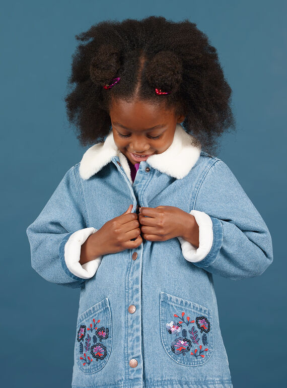 Giacca in jeans blu bambina MAPAVESTE / 21W90151VESP274