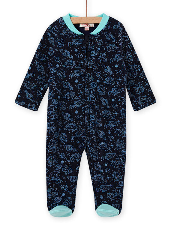 Tutina navy con stampa spazio neonato MEGAGRESPA / 21WH1492GREC243