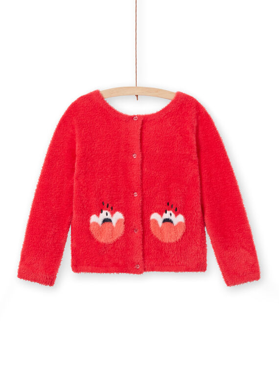 Cardigan maglia effetto piume double face a maniche lunghe LAROUCAR / 21S901K1PULF517