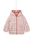 Piumino con cappuccio double face, lato tinta unita e lato stampa fiori PAFOXDOUNE / 22W901F3D3ED321