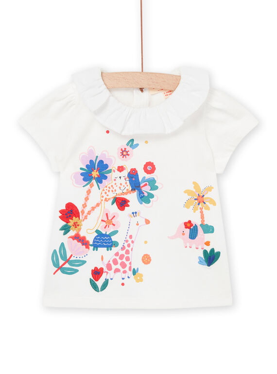 T-shirt bianca con colletto RINAUBRA / 23SG09N1BRA001