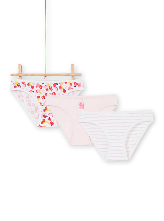 Set 3 slip rosa, bianco e rosso bambina LEFALOTFRU / 21SH1127D5LF506