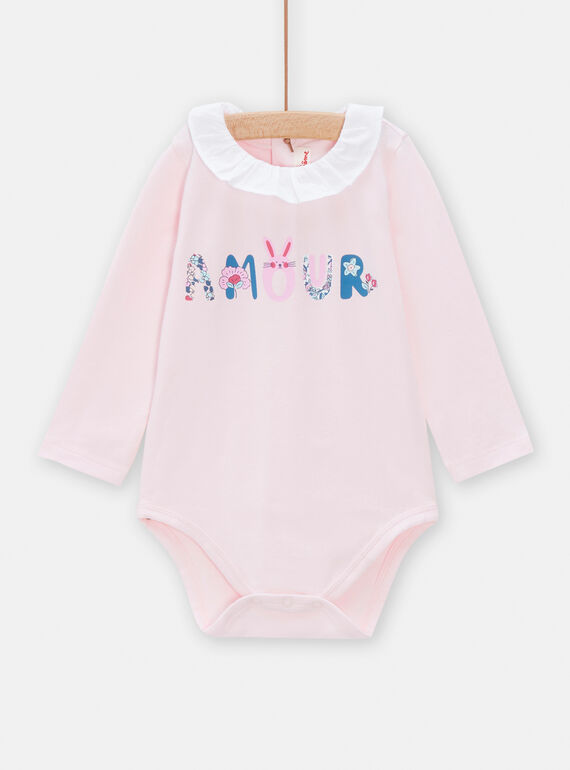 Body neonata rosa con scritta fantasia TIDEBOD / 24SG09J1BOD309