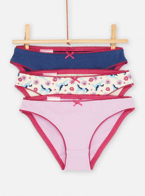 3 slip blu, rosa ed ecrù SEFALOTFLO / 23WH1171D5L703