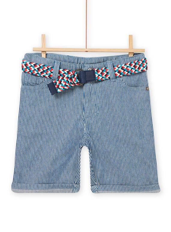 Bermuda denim chiaro a righe bambino NOFICBER1 / 22S902U2BERP272