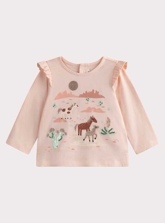 T-shirt rosa pastello per neonata WILANTEE2 / 25SG0943TMLD326