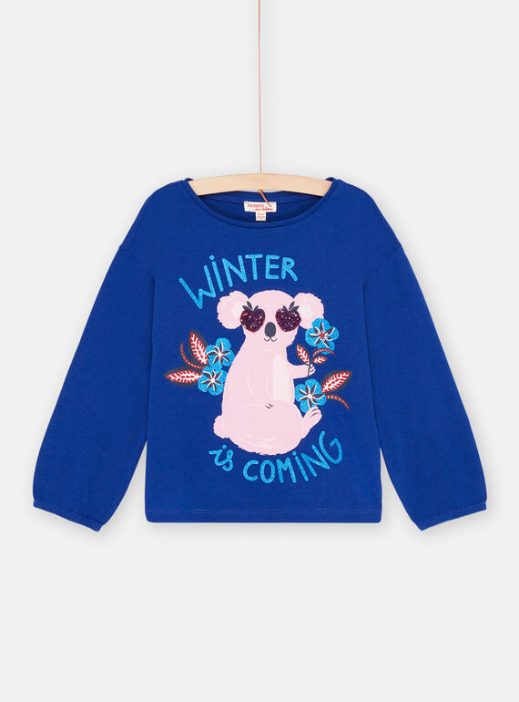 T-shirt blu con motivo koala bambina SAFORTEE1 / 23W901K2TMLC214