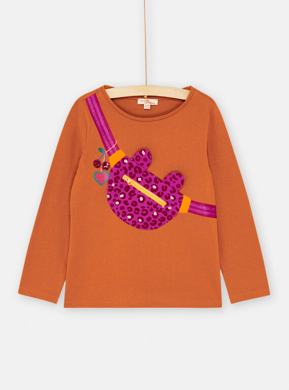 T-shirt caramello e rosa a maniche lunghe SALOTEE3 / 23W901R3TML420