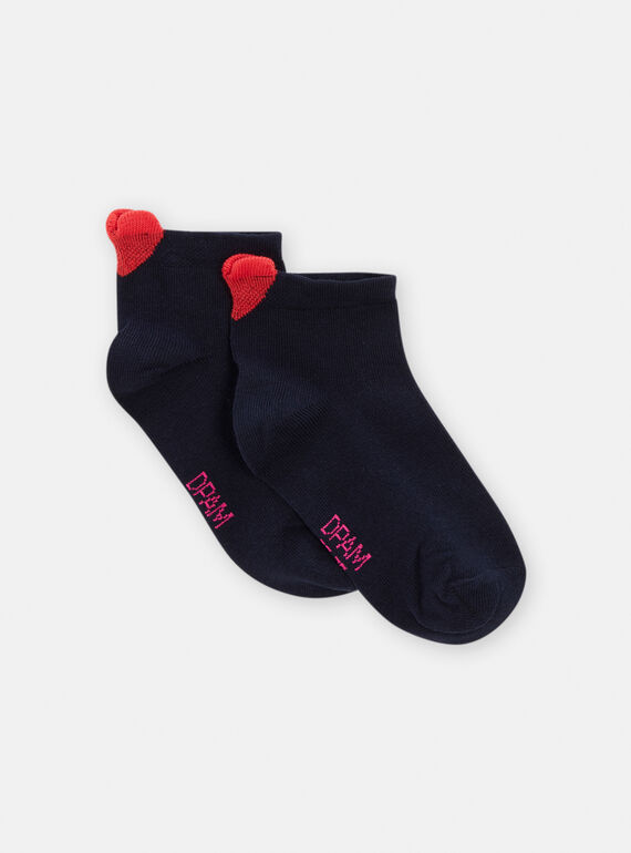 Calze navy con motivo cuore bambina TYAJOSCHO1B / 24SI0182SOQ070