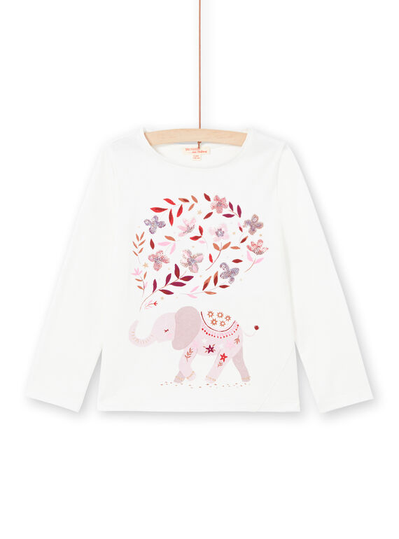 T-shirt maniche lunghe double face motivo ciliegie bambina MACOMTEE1 / 21W901L1TML001
