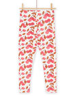 Leggings ecrù e rosso con stampa ciliegie RYADAYLEG / 23SI01M1CAL003