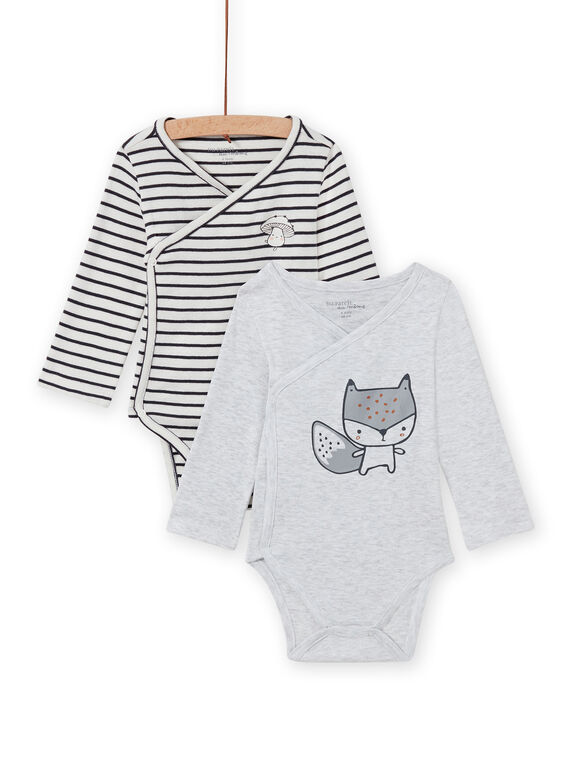 Set 2 body incrociati maniche lunghe motivo scoiattolo nascita unisex MOU2BOD3 / 21WF05D1BOD001
