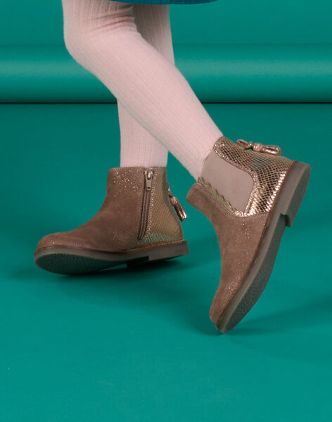 Stivaletti Beatles in pelle glitterata. PABOOTROSE / 22XK3572D0D030