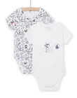Set 2 body bianchi con stampa coccinella ape e foglia nascita unisex NOU1BOD1 / 22SF0541BDN000