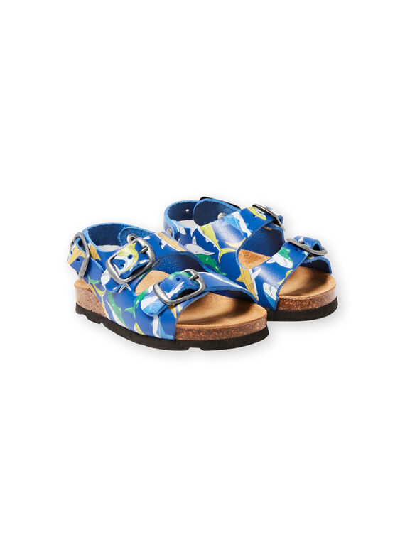 Sandali navy con stampa squali neonato LBGNUREQUIN / 21KK385CD0E070