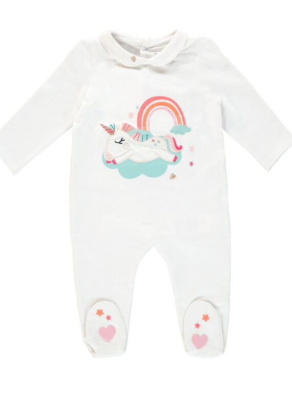 Tutina neonata bianca con colletto JEFIGRECLAU / 20SH13C3GRE000