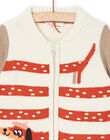 Cardigan avorio con motivo cane RUSUNGIL / 23SG10K1GIL005