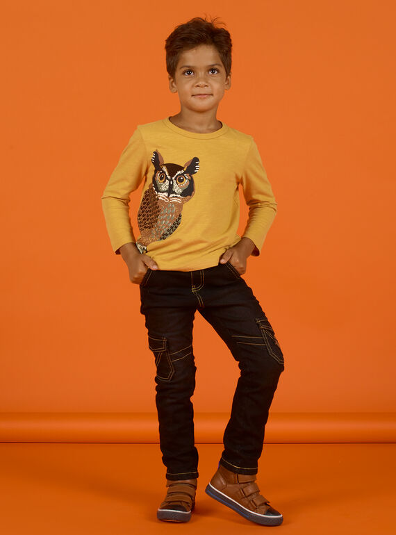 Jeans denim neri multitasche bambino MOSAUJEAN / 21W902P1JEAK003