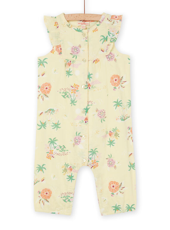 Tuta giallo chiaro con stampa fiori RIEXOSAL / 23SG09V1CBL103