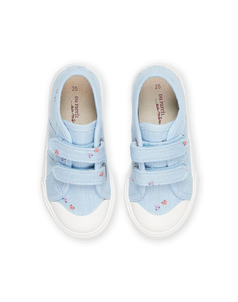 Sneakers in tela blu con stampa a fiori RITOILDENIM / 23KK3771D16C201
