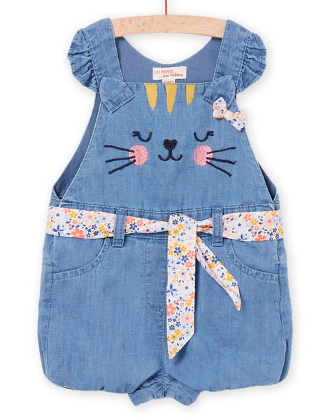 Salopette corta in denim con cintura amovibile PICISAC / 22WG09M1SALP274